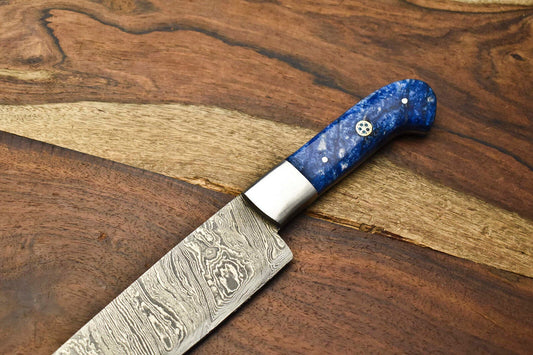 14" Hand Forged Damascus Steel Chef Bread Knife – Professional Kitchen Knife with Hardwood Handle