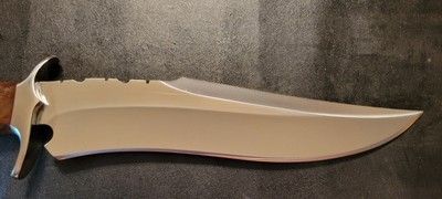 12 Inch Custom D2 Steel Hunting Bowie Knife with Camel Bone Handle & Leather Sheath