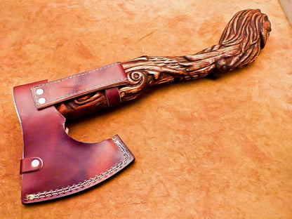 New Handmade Damascus Steel Axe Unique Limited Edition Damascus Axe for Sale