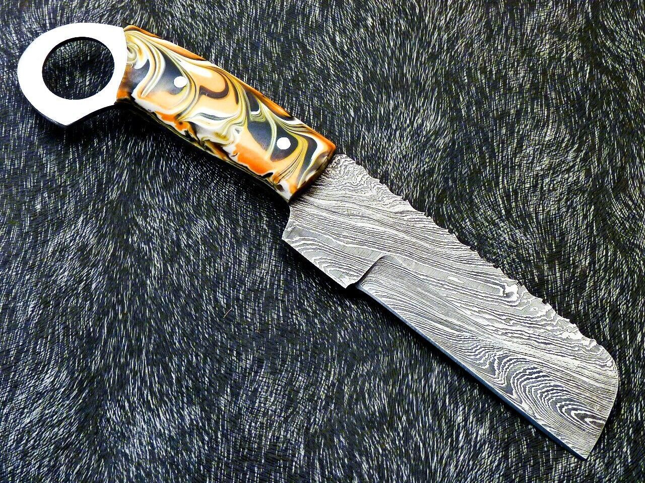 Best 10" Best Damascus Steel Bull Cutter Knife Custom Cowboy Bull Knife with Resin Handle
