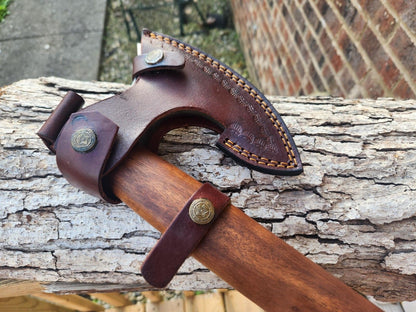 Cutlery Carbon Steel Viking Axe with Wooden Handle – Handmade Knife Axe