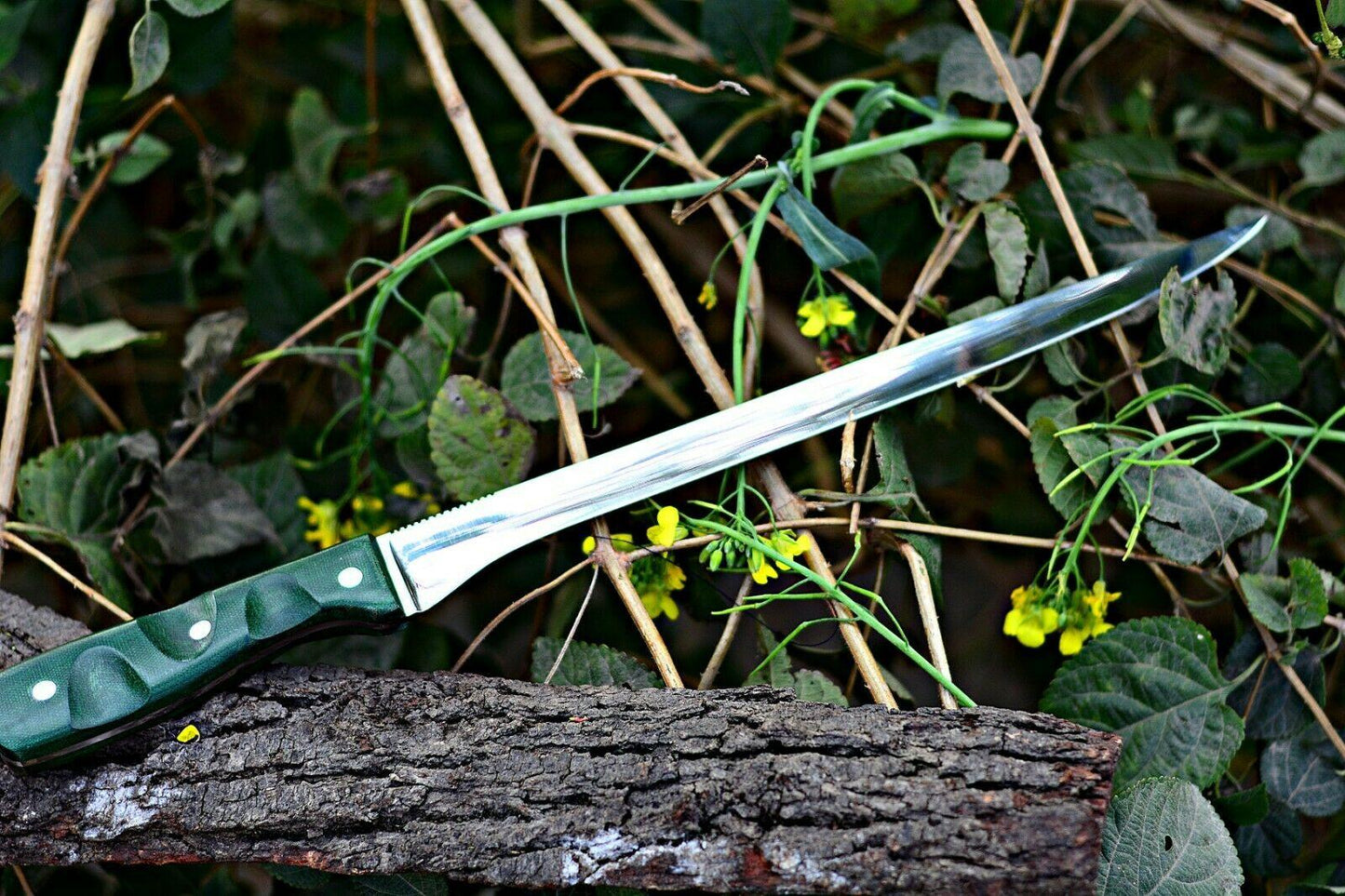 Custom High Carbon Steel Fillet Knife Green Micarta Handle & Leather Sheath Best Fillet Knife