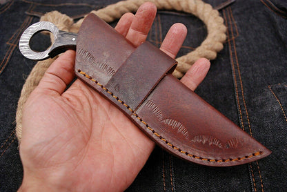 9" Custom Damascus Karambit Damascus Steel Karambit Knife With Wood and Bone Handle