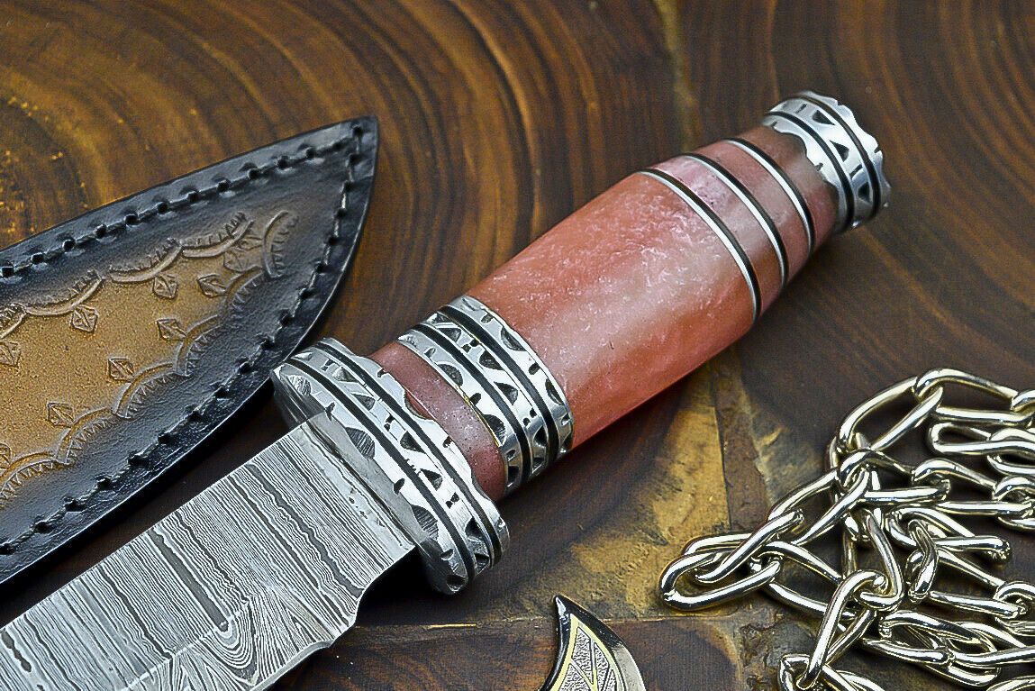 Heritage Forge 12 Inch Resin Handle Damascus Steel Bowie Knife for Hunting and Camping