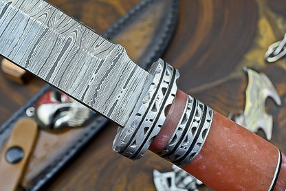 Heritage Forge 12 Inch Resin Handle Damascus Steel Bowie Knife for Hunting and Camping