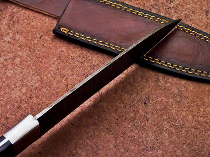 12" Professional Chef Knife Damascus Blade Kitchen Knife – Wood Handle with Sheath