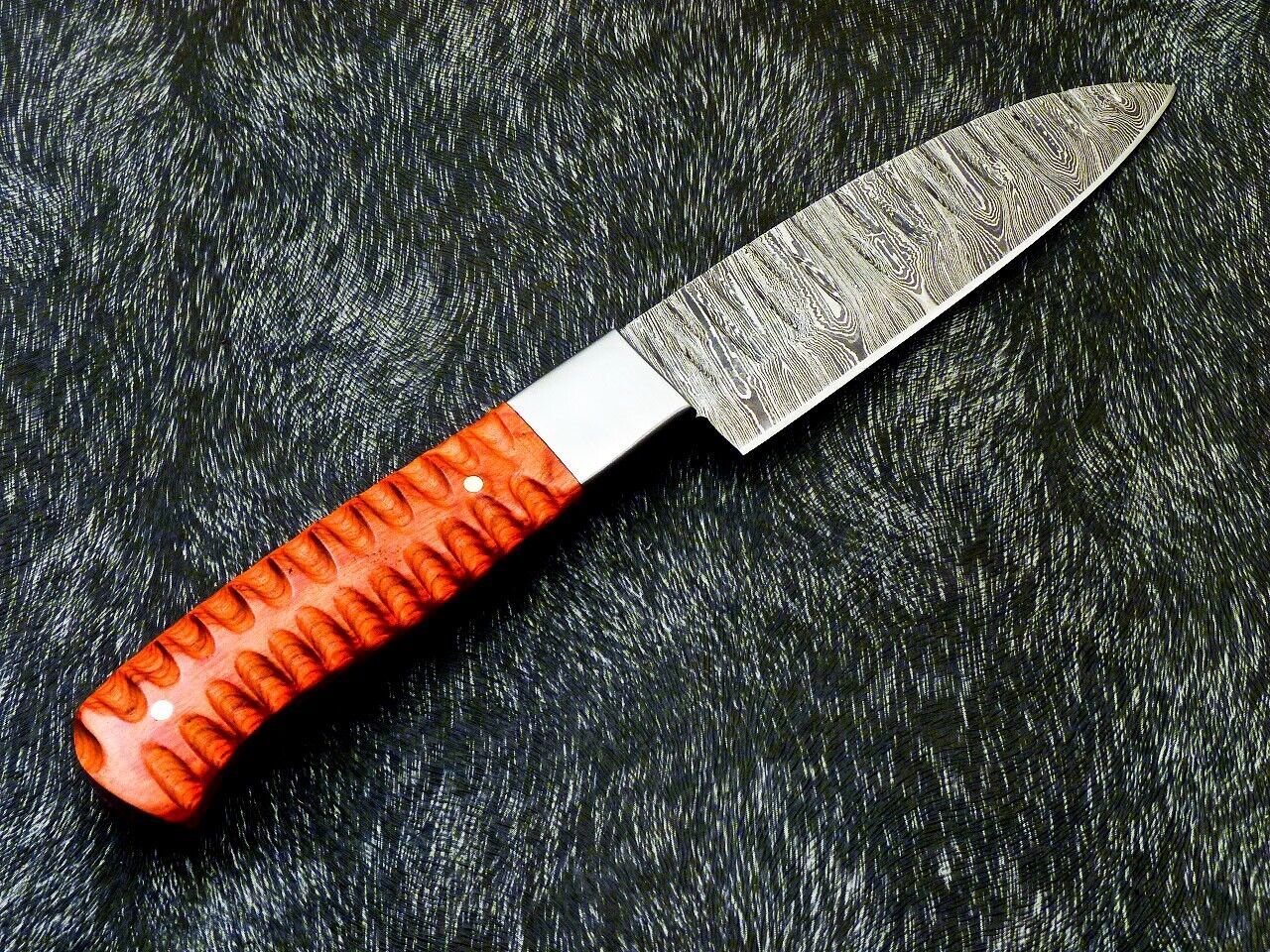 9" Custom Hand Forged Damascus Steel Chef Knife – Handmade Kitchen Knife with Hardwood Handle