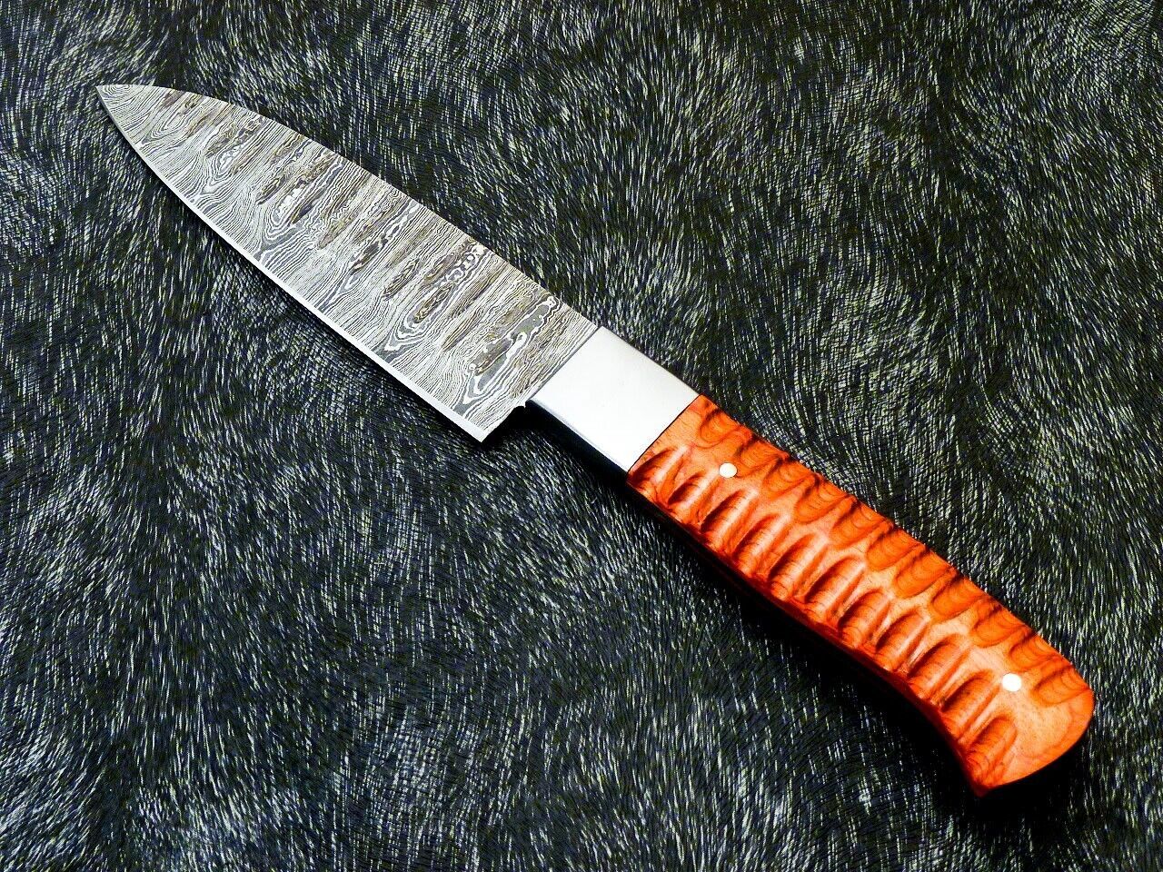 9" Custom Hand Forged Damascus Steel Chef Knife – Handmade Kitchen Knife with Hardwood Handle