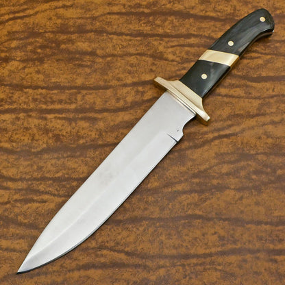Handmade D2 Steel Drop Point Bowie EDC Hunting Knife with Pakka Wood Handle – 12 Inch Full Tang