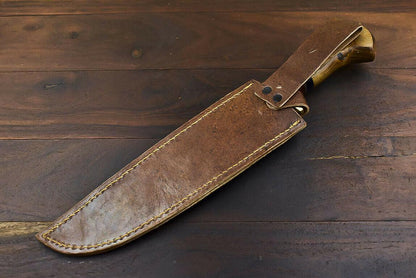 14.5" Damascus Steel Bowie Knife | Walnut Wood Handle