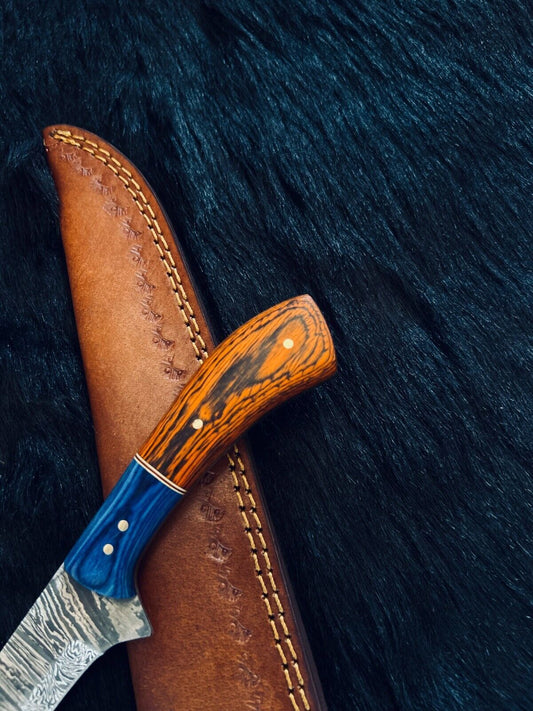 12" Custom Handmade Damascus Fillet Knife Damascus Steel Fillet Knife With Sheath