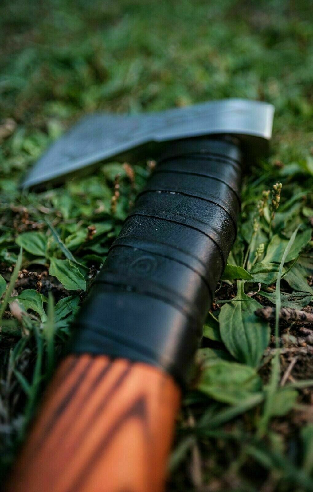 Viking Axe Handmade Carbon Steel Camping Hatchet with Wood Handle and Leather Sheath