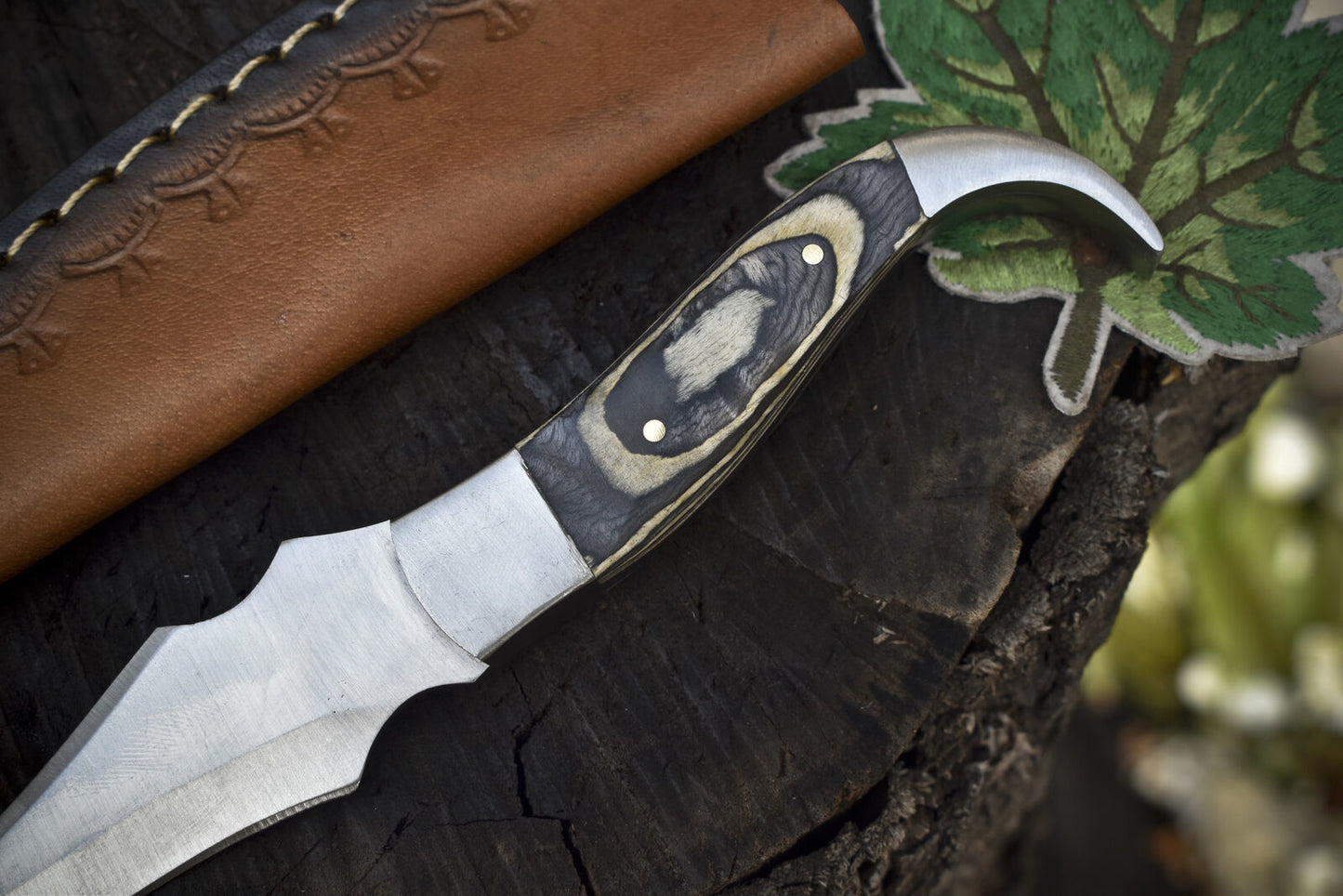Skinner Knife – ATS-34 Steel, Hard Wood Handle, Steel Bolster, Tactical Rare