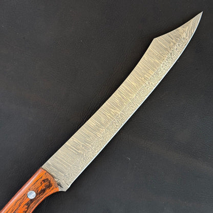 12" Custom Handmade Damascus Steel Fillet Knife with Pakka Wood Handle