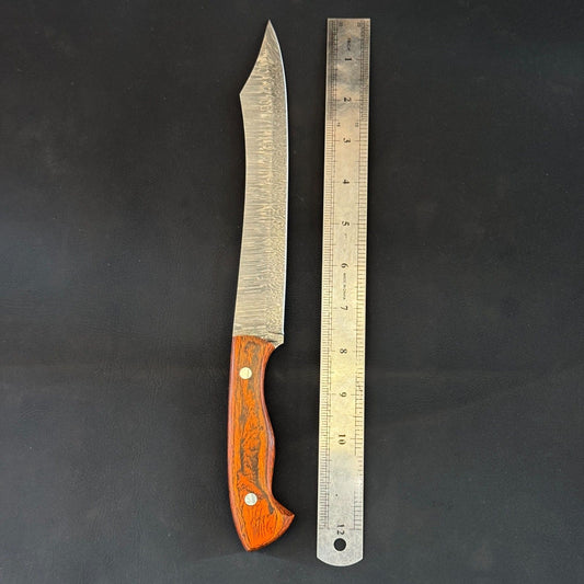 12" Custom Handmade Damascus Steel Fillet Knife with Pakka Wood Handle