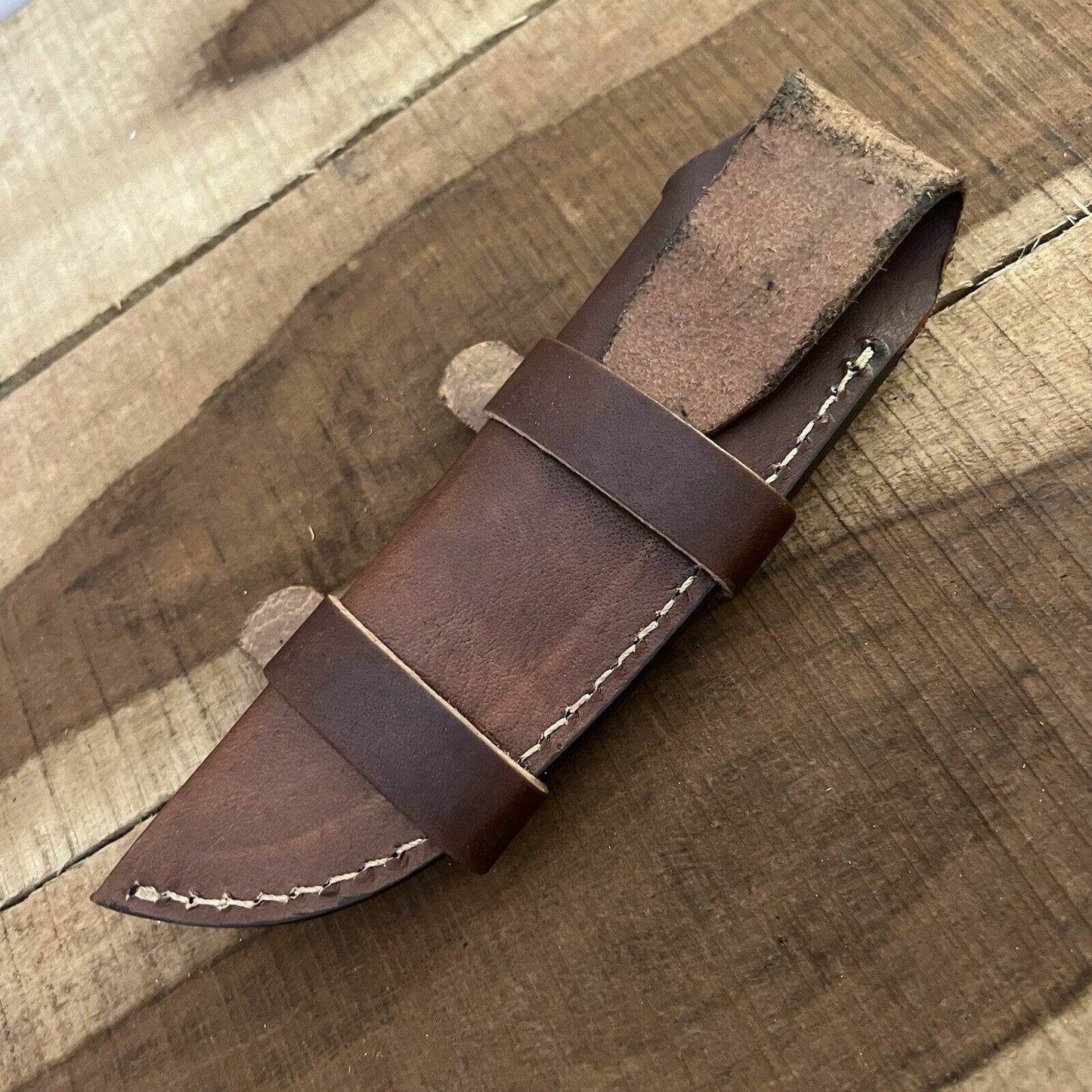 8.5 Inch Hand Forged Damascus Bowie Knife with Wood Handle