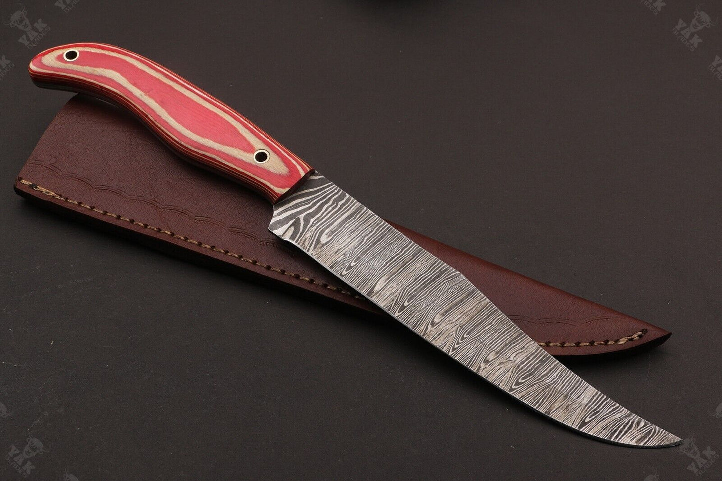 12.5" Hand Forge Damascus Fillet Knife Damascus Steel Fillet Knife With Pakka Wood Handle
