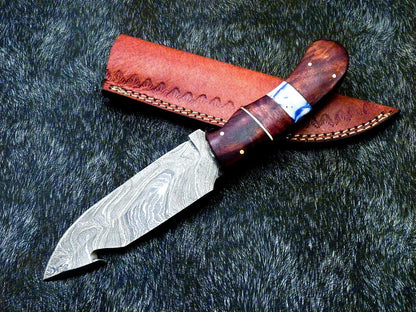Heritage Forge Damascus Steel Full Tang Bowie Knife with Resin and Wood Handle