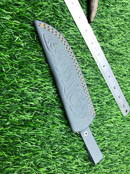 9" Handmade Stainless Steel Bowie Knife with Leather Sheath