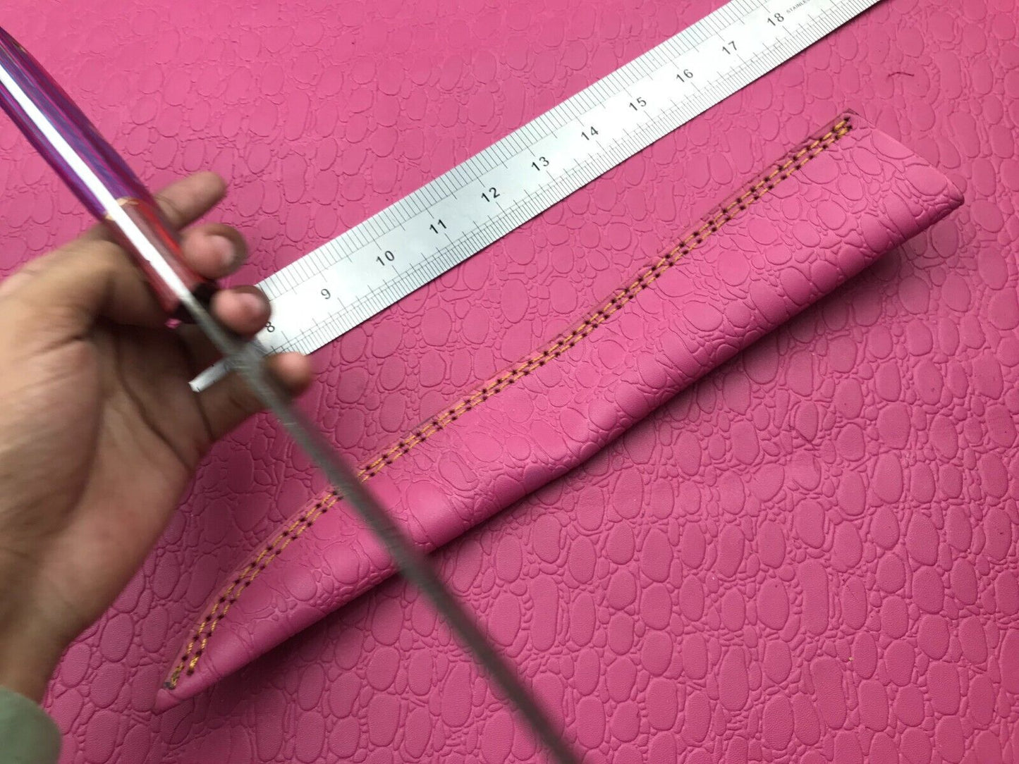 14" Handmade Damascus Fillet Knife Damascus Steel Knife W/Sheath