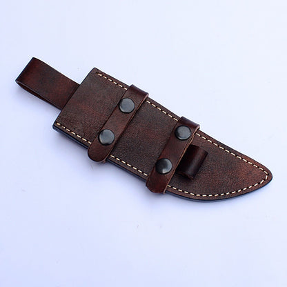 12" Twist Pattern Damascus Bowie Knife with Wood Handle – Handmade Fixed Blade Hunting Knife
