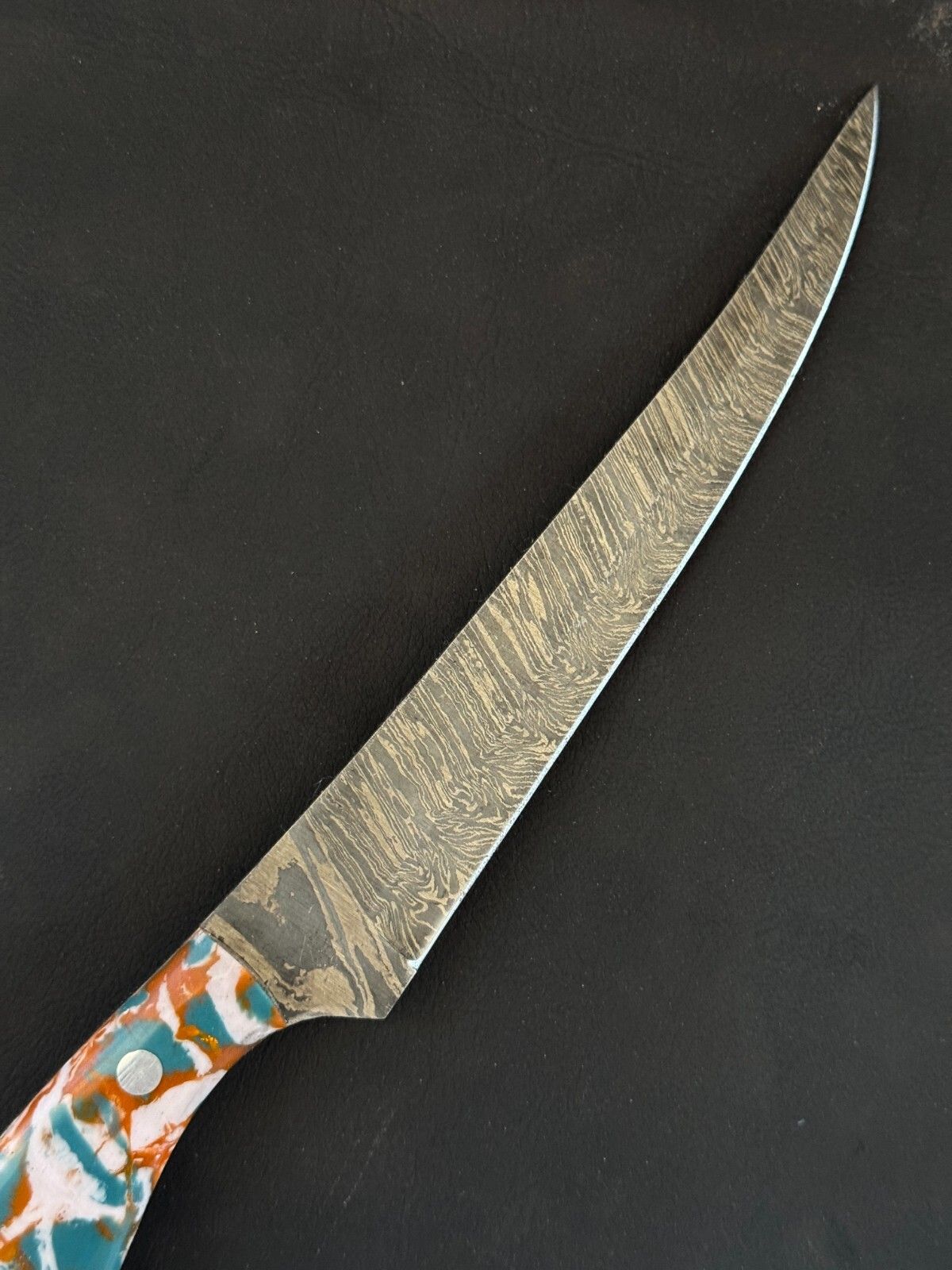 12" Custom Fillet Knife Handmade Damascus Fillet Knife for Kitchen W/Sheath