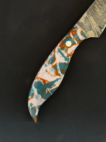 12" Custom Fillet Knife Handmade Damascus Fillet Knife for Kitchen W/Sheath