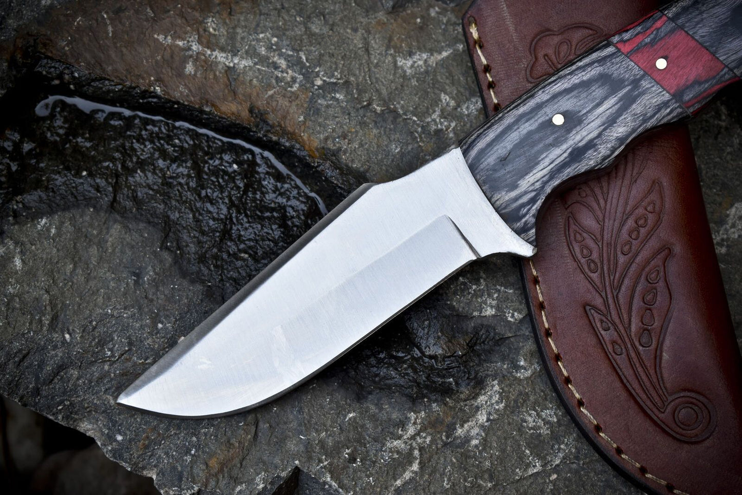 Hand Forged Skinner Knife – 440C Steel, Hard Wood Handle, Survival, Rare