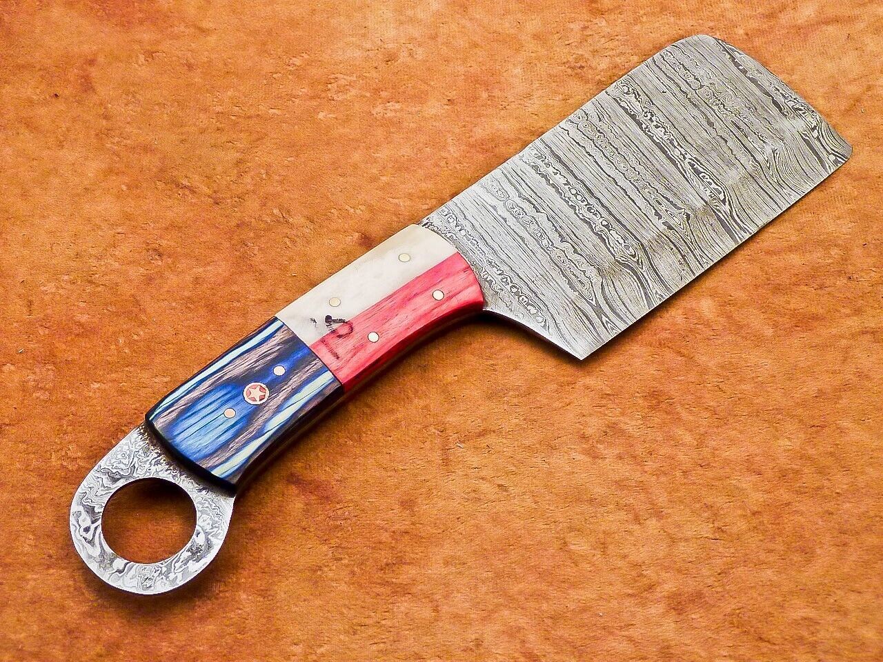 10" Professional Chef Chopper Knife Cleaver Damascus Blade with Camel Bone Handle