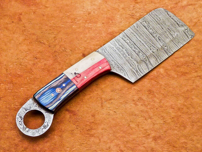 10" Professional Chef Chopper Knife Cleaver Damascus Blade with Camel Bone Handle