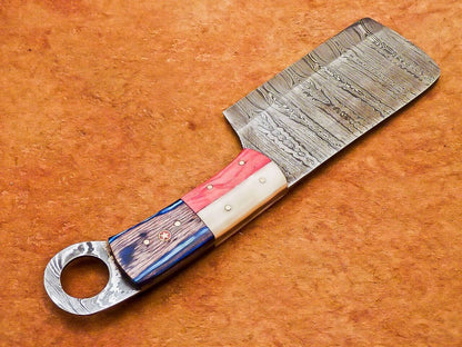 10" Professional Chef Chopper Knife Cleaver Damascus Blade with Camel Bone Handle