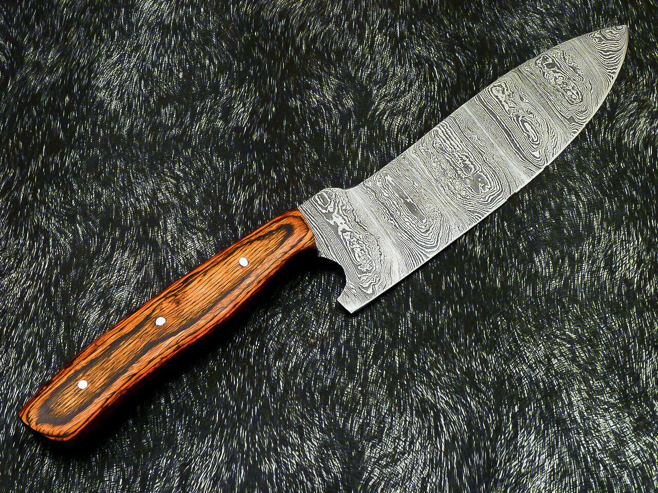 12" Professional Damascus Steel Chef Knife – Handmade Blade with Hardwood Handle