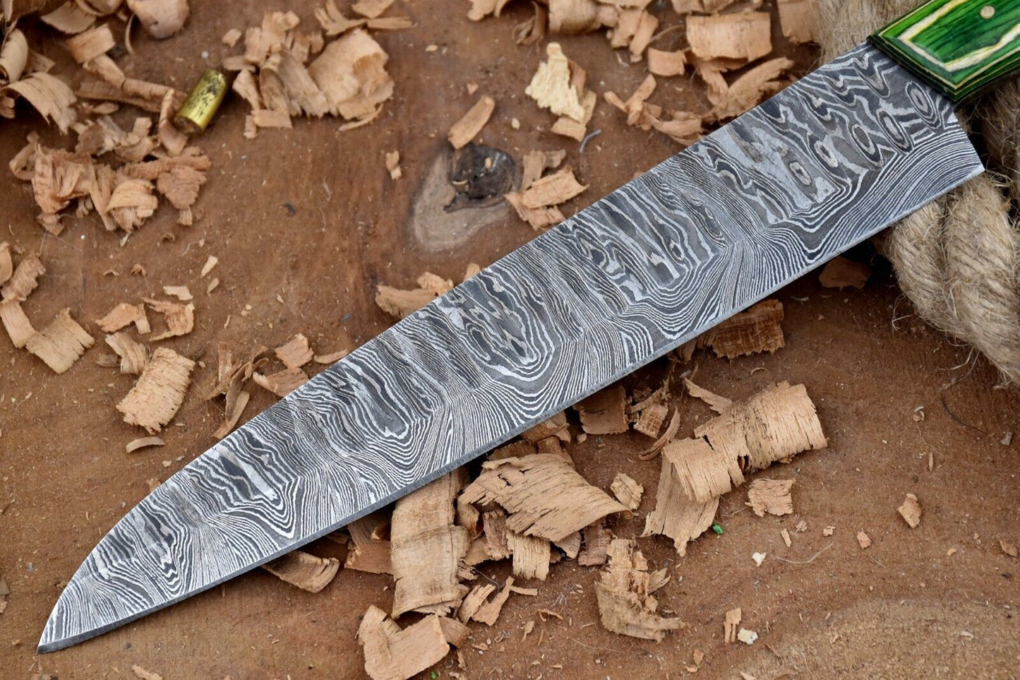 Custom Handmade Forged Damascus Steel Kitchen Chef Knife – 12" Overall, 7" Blade