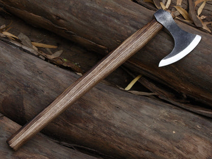 Authentic 20 Inch Viking Tomahawk Axe with Carbon Steel Blade and Ash Wood Handle