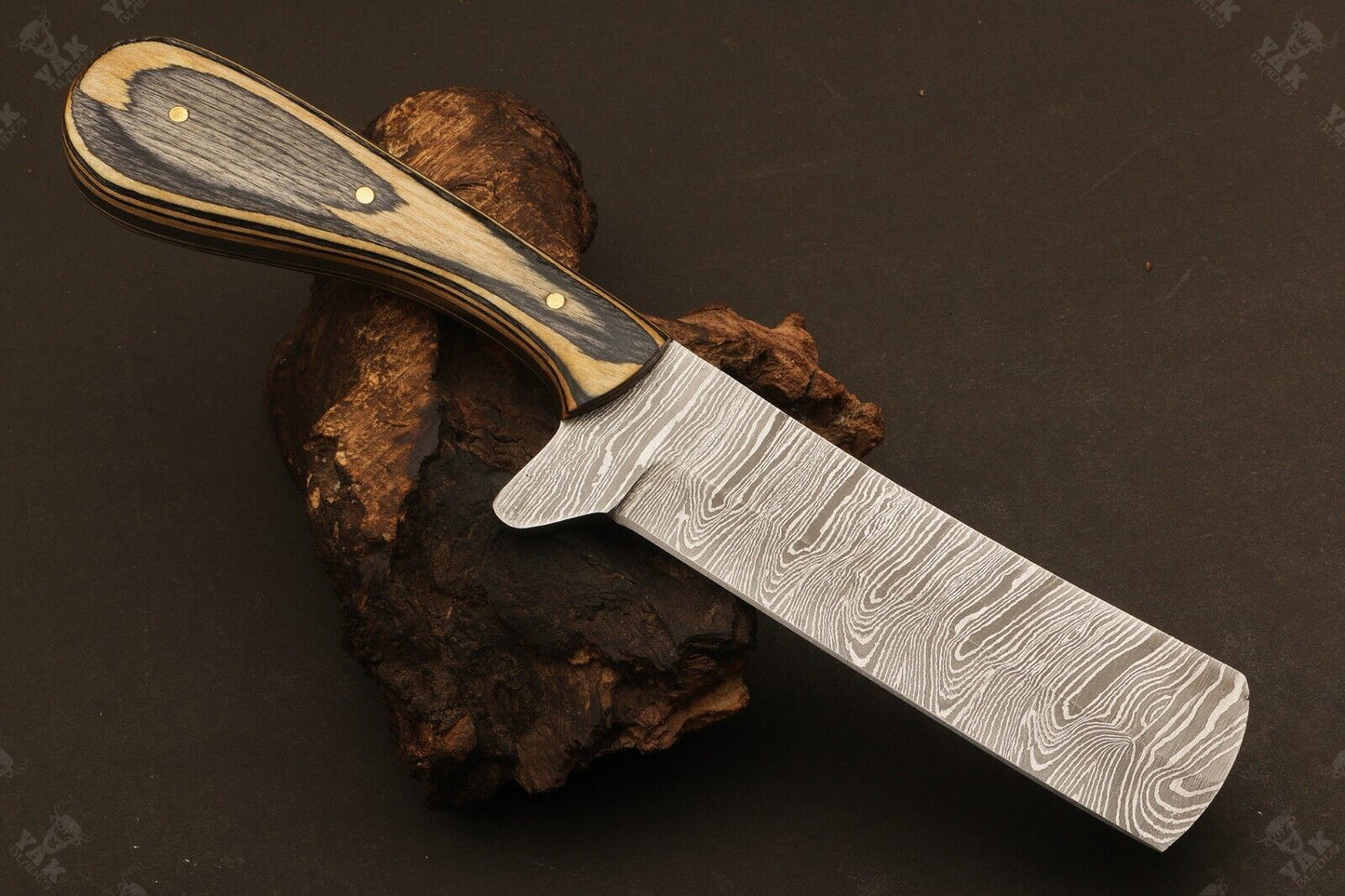 Handmade 9"Best Damascus Steel Bull Cutter Knife Custom Cowboy Bull Knife with Wood Handle