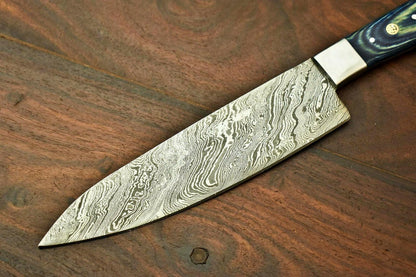 Handmade Damascus Chef Kitchen Knife – 13" Full Tang with Hardwood Handle