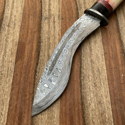 14" Everest Handmade Damascus Steel Bowie Hunting Knife with Sheath