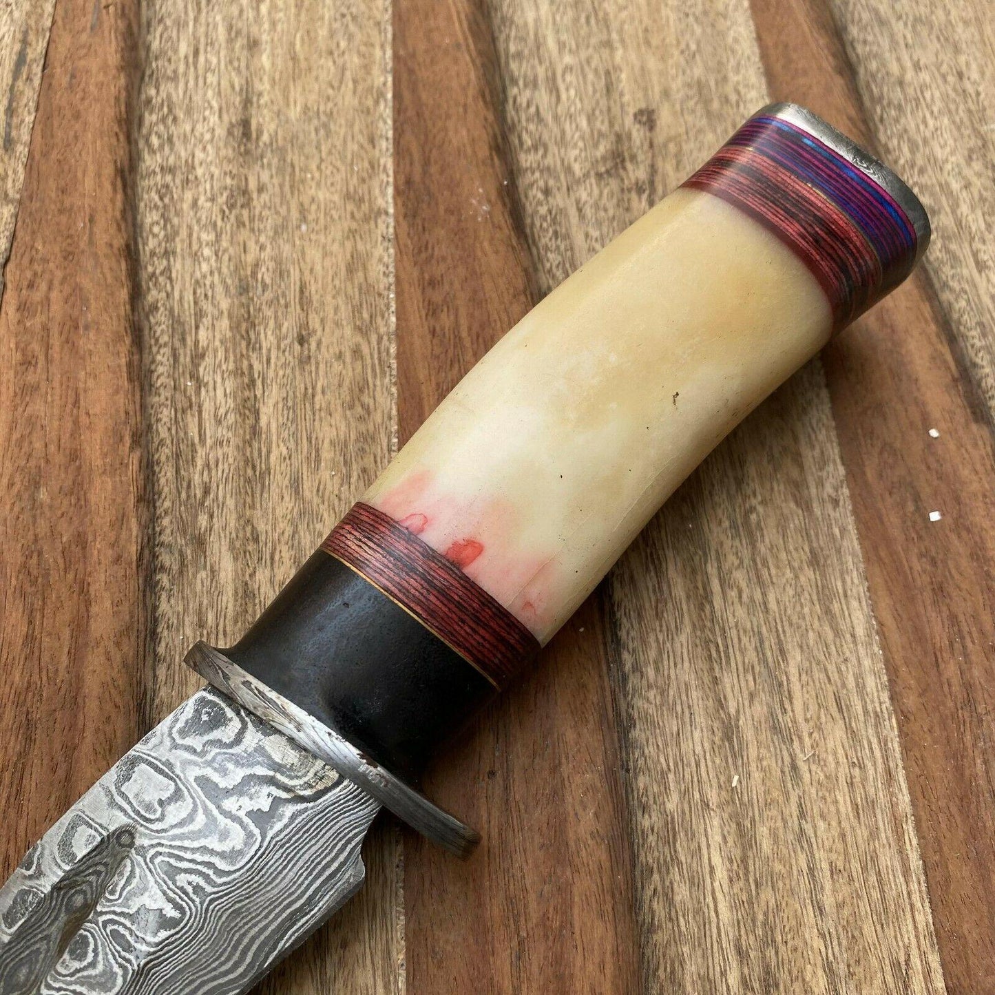 14" Everest Handmade Damascus Steel Bowie Hunting Knife with Sheath