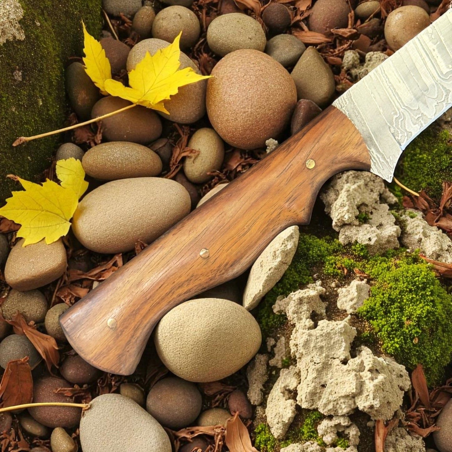 12" Handmade Damascus Steel Fillet Knife with Rose Wood Handle for Kitchen Use