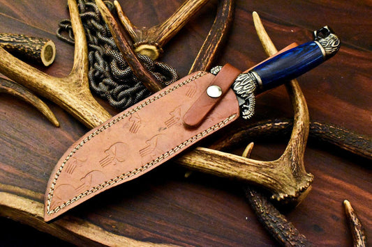 15” Handmade Damascus Bowie Knife – Hard Wood Handle