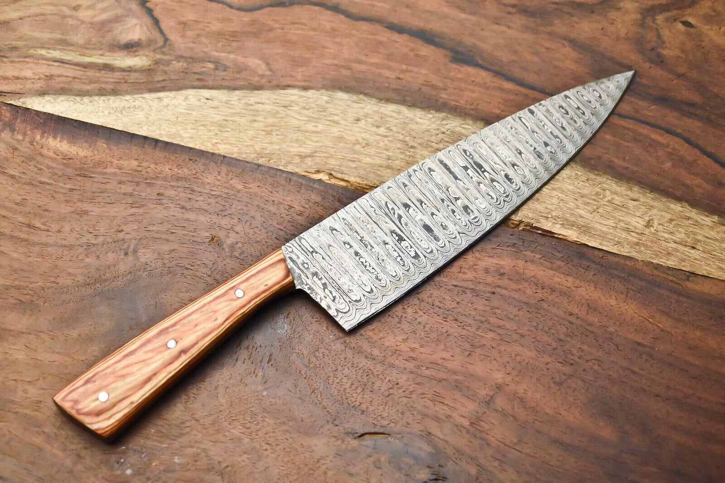 Artisan Damascus Steel Blade – Handmade Full Tang Chef & Sport Knife