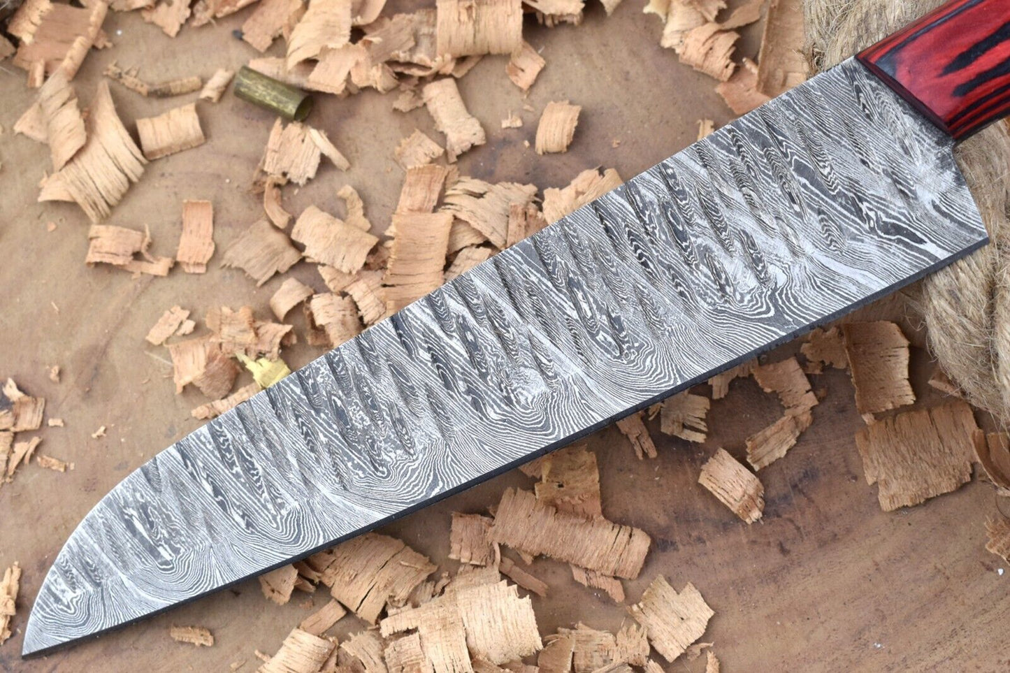 Damascus Steel Kitchen Chef Knife – Red & Black Dollar Thappa Handle