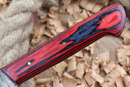 Damascus Steel Kitchen Chef Knife – Red & Black Dollar Thappa Handle