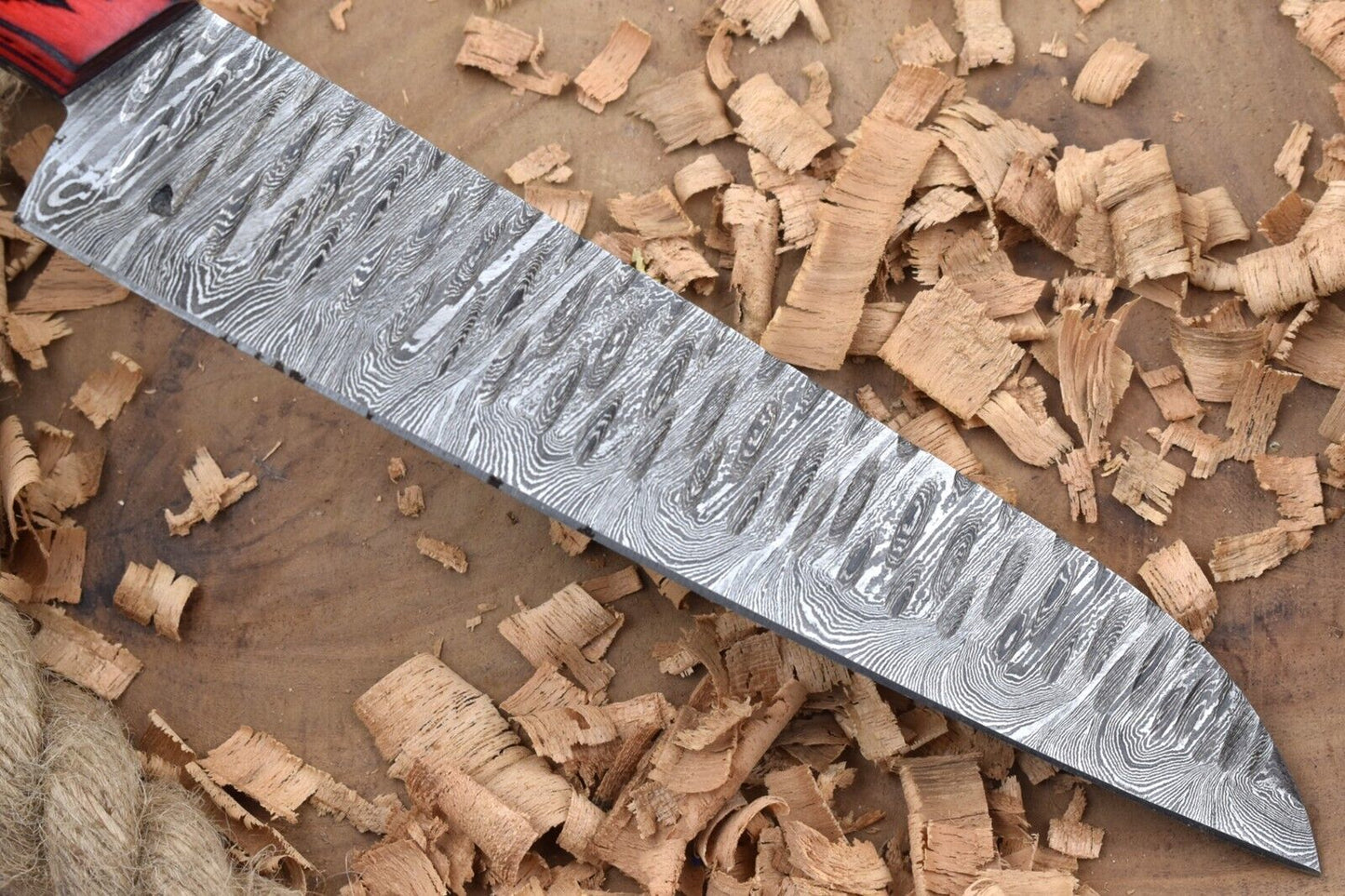 Damascus Steel Kitchen Chef Knife – Red & Black Dollar Thappa Handle