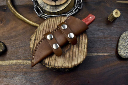 Twist Damascus Skinner Knife with Hardwood Handle and Micarta Bolster – Custom Gift Knife