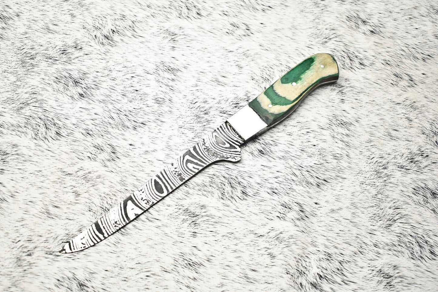 Fine Custom Handmade Damascus Steel Chef Knife – 11" Full Tang Sport Kitchen Knife with Leather Sheath