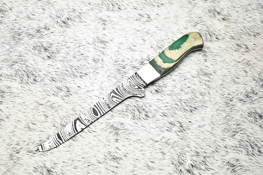 Fine Custom Handmade Damascus Steel Chef Knife – 11" Full Tang Sport Kitchen Knife with Leather Sheath