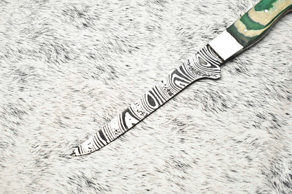 Fine Custom Handmade Damascus Steel Chef Knife – 11" Full Tang Sport Kitchen Knife with Leather Sheath