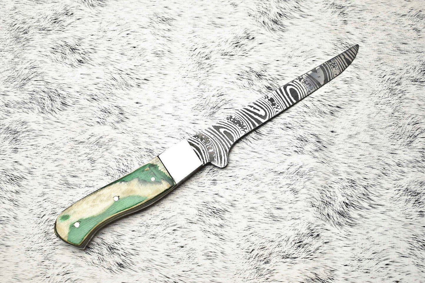 Fine Custom Handmade Damascus Steel Chef Knife – 11" Full Tang Sport Kitchen Knife with Leather Sheath