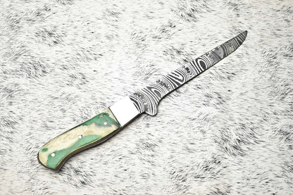 Fine Custom Handmade Damascus Steel Chef Knife – 11" Full Tang Sport Kitchen Knife with Leather Sheath
